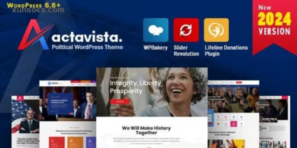 Actavista  – A Responsive Political WordPress Theme For Politicians and Political Organizations 4.6 GPL Theme