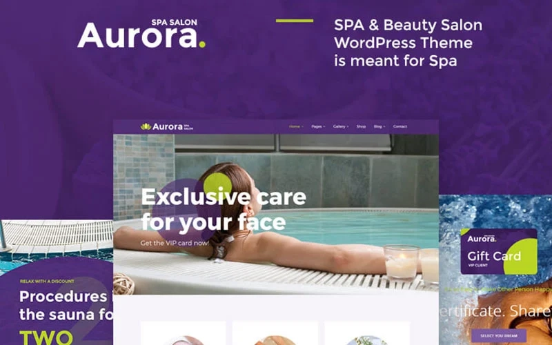 Aurora Spa Beauty Salon WordPress Theme 1.0 GPL Theme