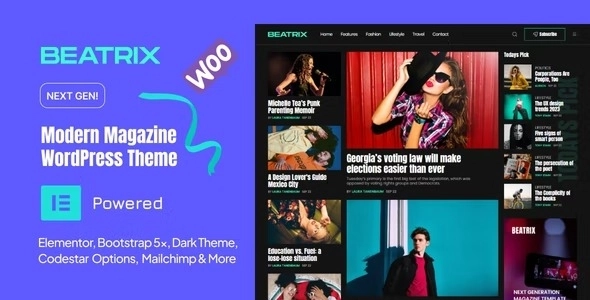 Beatrix Modern Magazine WordPress Theme 1.0 GPL Theme