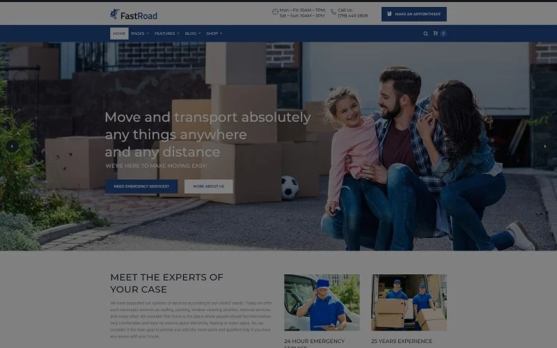FastRoad Moving Company Responsive WordPress Elementor Theme WordPress Theme 1.0.0 GPL Theme