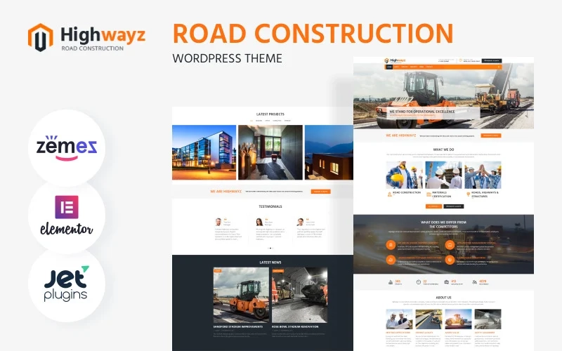 Highwayz Road Construction WordPress Theme 1.0.4 GPL Theme