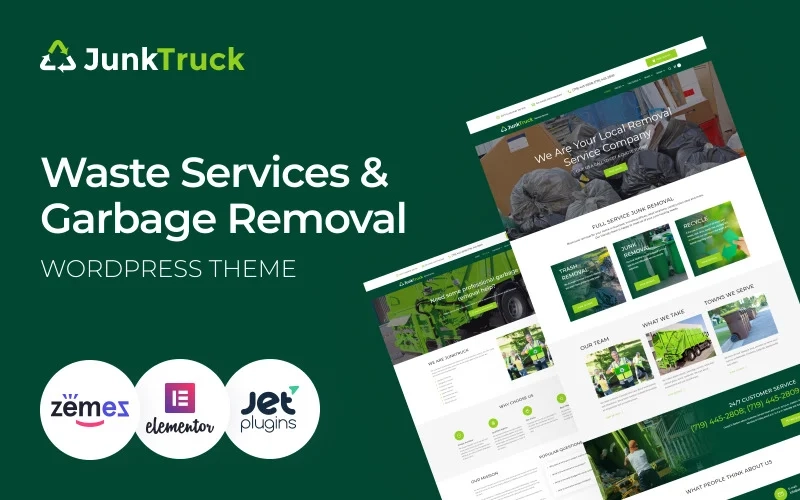 JunkTruck Waste Services Garbage Removal WordPress Theme 2.0.1 GPL Theme