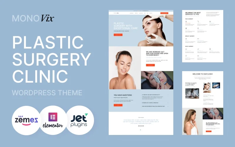 MonoVix Plastic Surgery Clinic WordPress Theme 1.0.1 GPL Theme
