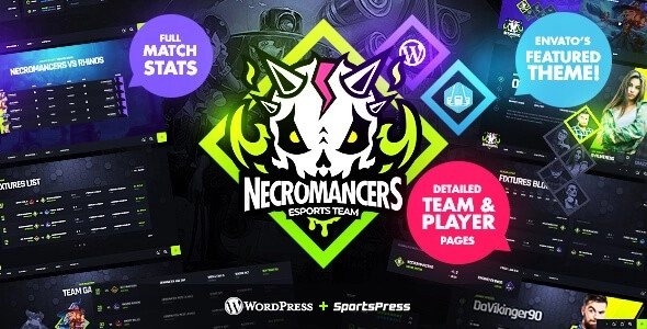 Necromancers eSports Gaming Team WordPress Theme 1.2.0 GPL Theme
