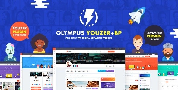 Olympus Social Networking WordPress Theme 4.4.1 GPL Theme