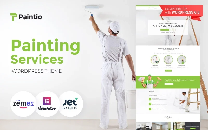 Paintio Wallpapering Painting Services WordPress Theme 2.0.1 GPL Theme
