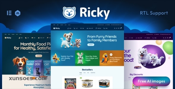 Ricky Pet Shop Care WooCoomerce Theme 2.18 GPL Theme