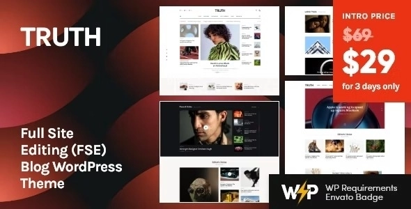 Truth Full Site Editing (FSE) Blog WordPress Theme 1.0.0 GPL Theme
