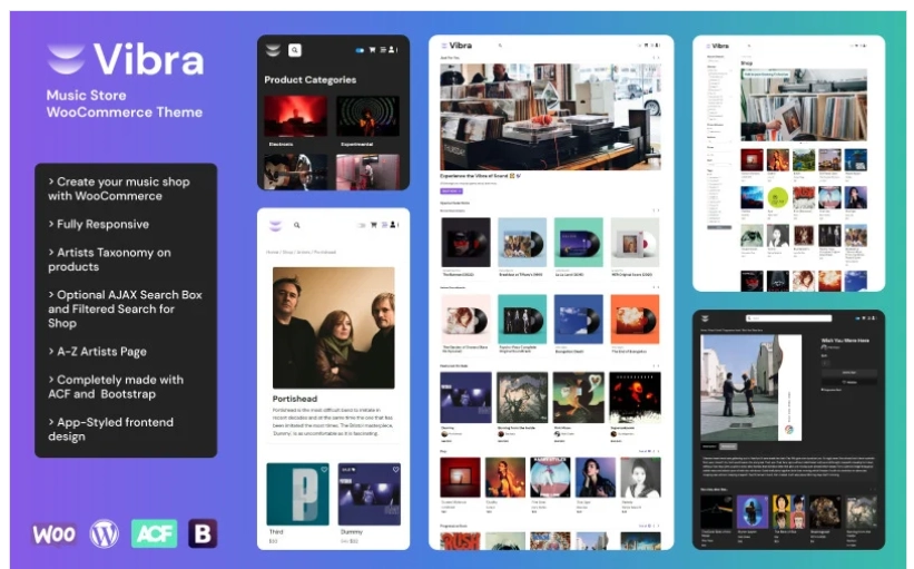 VIBRA – Music Store WooCommerce Theme 1.0 GPL Theme