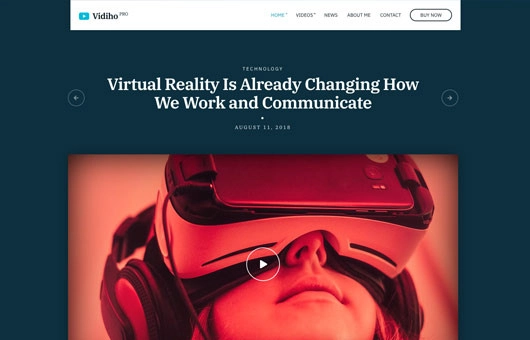 Vidiho Pro Video Blogging WordPress Theme 1.4.3 GPL Theme