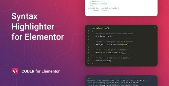 Coder – Syntax Highlighter for Elementor 1.0.9 GPL Plugins