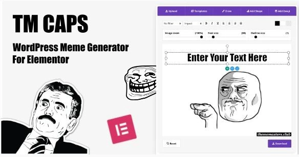 TM CAPS WordPress Meme Generator For Elementor 1.3 GPL Plugins